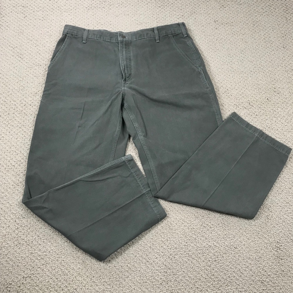 Carhartt B178 DMS Dungaree Fit Washed Canvas Work Pants Green Mens 38x30